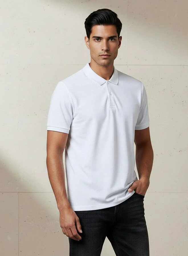 Splash FAV Men Short Sleeves Textured Polo T-shirt